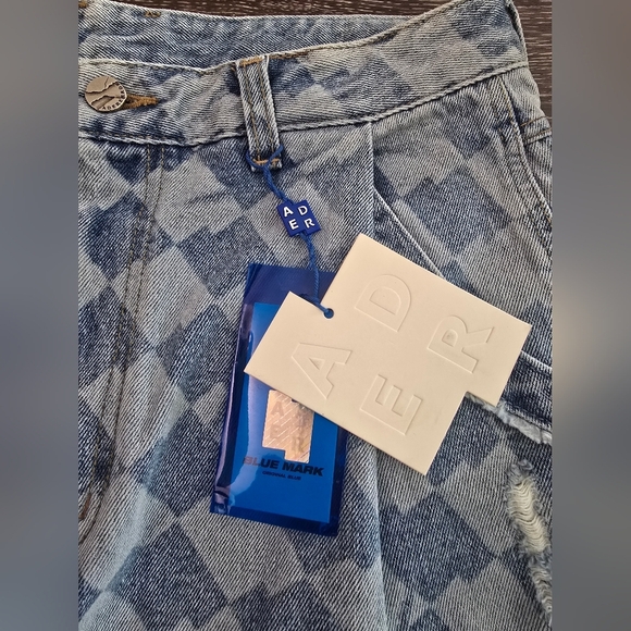 Ader Error distressed checkerboard-print shorts size 32 - Picture 11 of 16